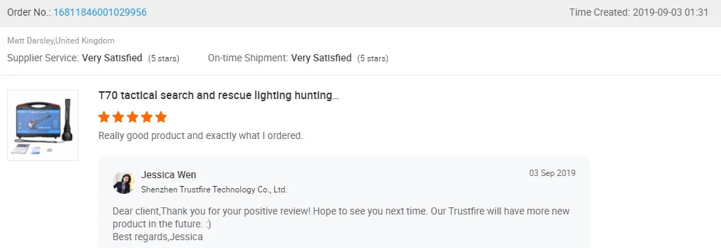 Trustfire T70 18650 2300lm LED Torch Hunting Flashlight Ultra Powerful Rechargeable Light Tactical Camping Lamp for Outdoor