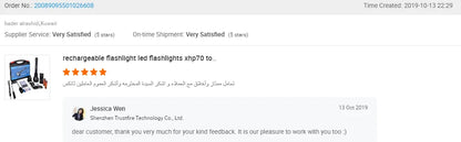 Trustfire T70 18650 2300lm LED Torch Hunting Flashlight Ultra Powerful Rechargeable Light Tactical Camping Lamp for Outdoor