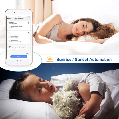 LoraTap Tuya Smart Roller Shutter Curtain Blinds Switch Tubular Motor Percentage Remote Voice Control by Google Home Alexa