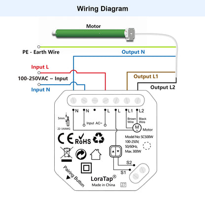 LoraTap Tuya Smart Roller Shutter Curtain Blinds Switch Tubular Motor Percentage Remote Voice Control by Google Home Alexa
