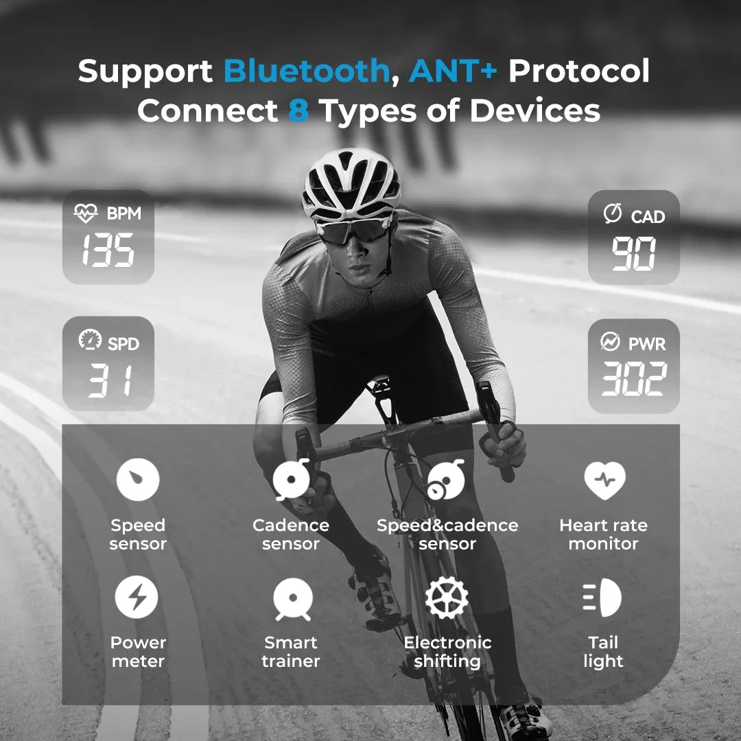 GEOID CC600 Bike Computer Wireless Color Screen Bicycle Speedometer ANT+ WIFI Cycling Speedometer IPX7 Waterproof Odometer