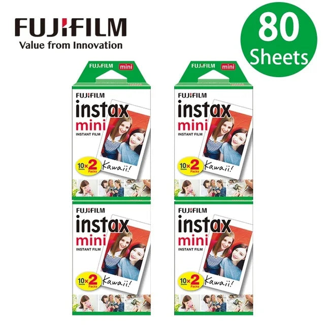 Fujifilm Instax Mini Film White Edge 10 20 40 60 80 100 Sheets For FUJI Instant Photo Camera Mini 12/11 Mini 9 8 7s 70 EVO Link