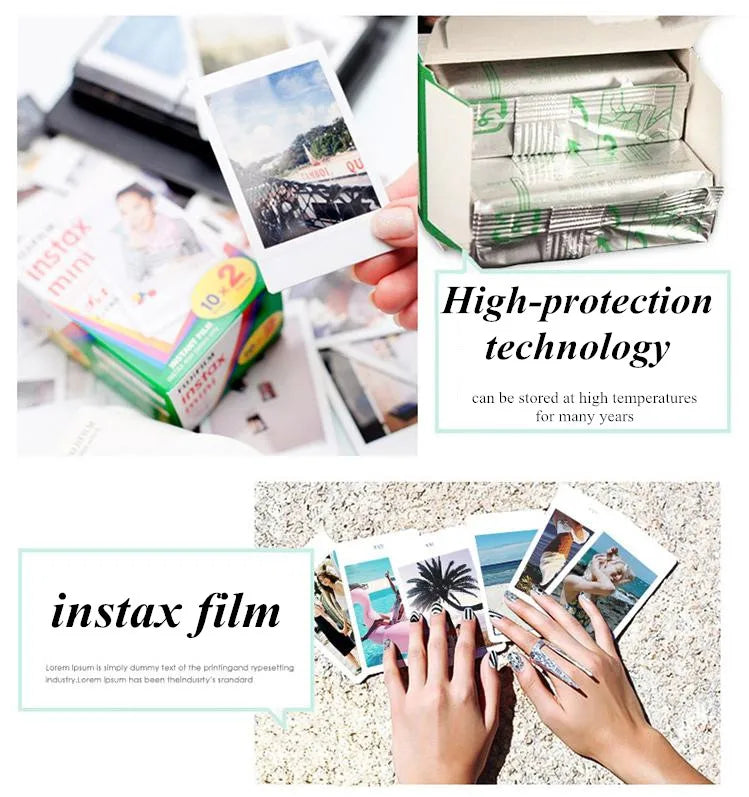 Fujifilm Instax Mini Film White Edge 10 20 40 60 80 100 Sheets For FUJI Instant Photo Camera Mini 12/11 Mini 9 8 7s 70 EVO Link
