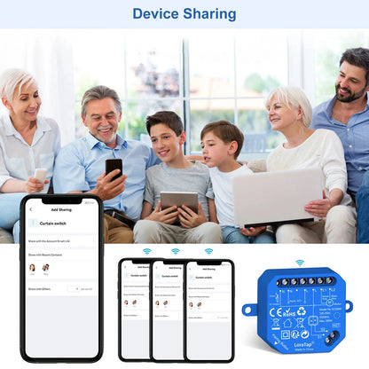 LoraTap Tuya Smart Roller Shutter Curtain Blinds Switch Tubular Motor Percentage Remote Voice Control by Google Home Alexa