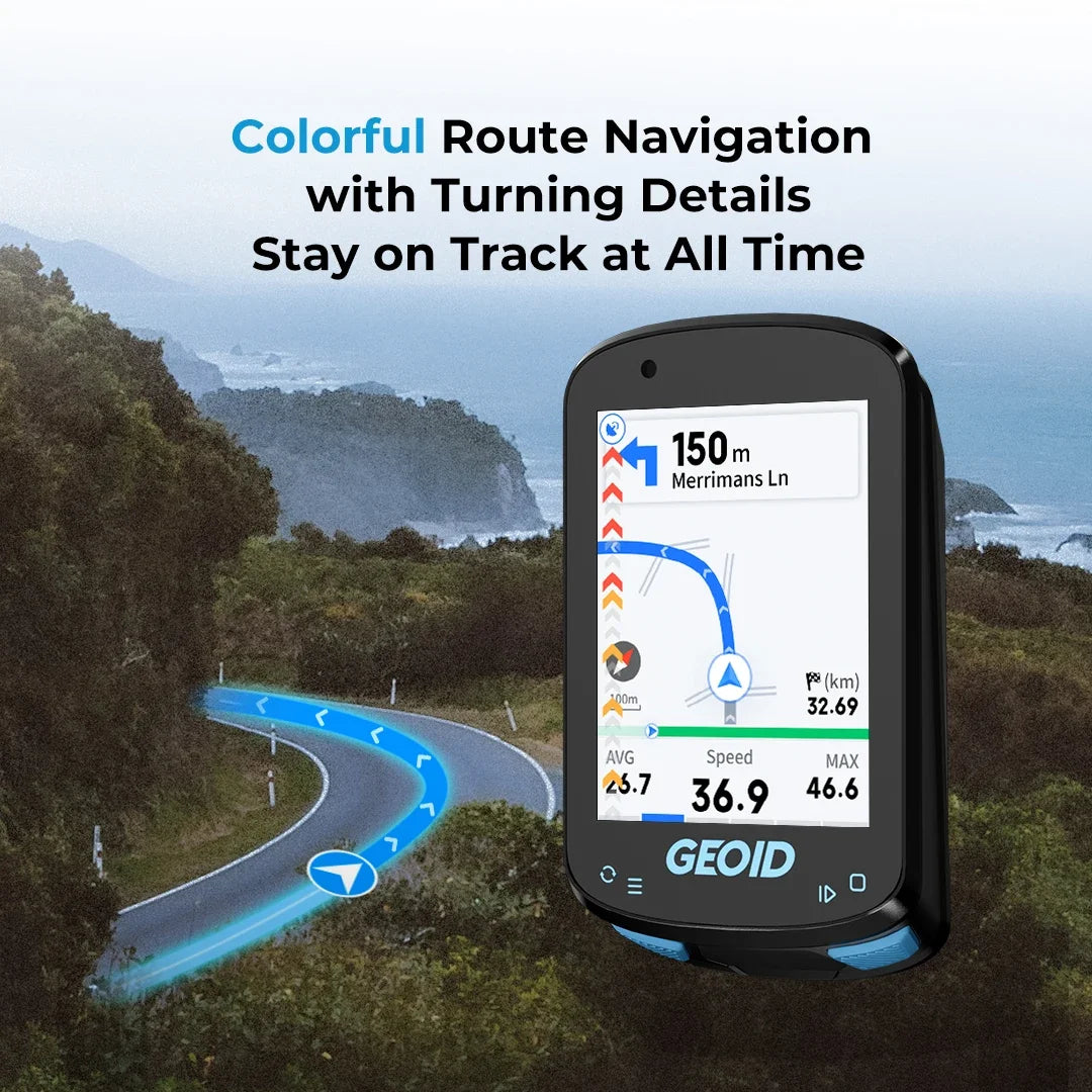 GEOID CC600 Bike Computer Wireless Color Screen Bicycle Speedometer ANT+ WIFI Cycling Speedometer IPX7 Waterproof Odometer