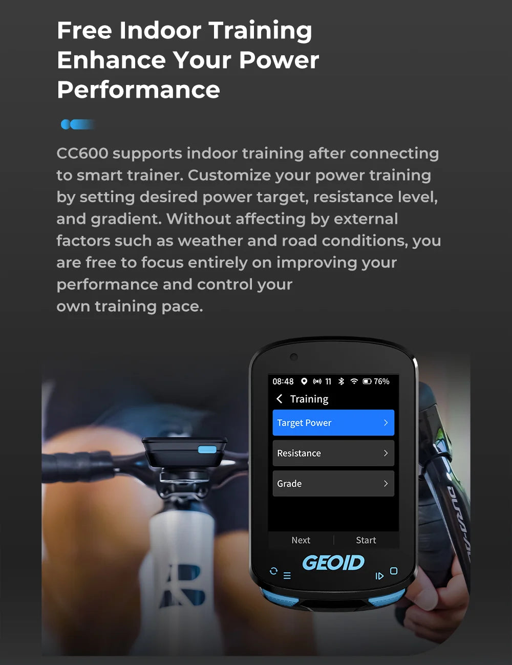 GEOID CC600 Bike Computer Wireless Color Screen Bicycle Speedometer ANT+ WIFI Cycling Speedometer IPX7 Waterproof Odometer