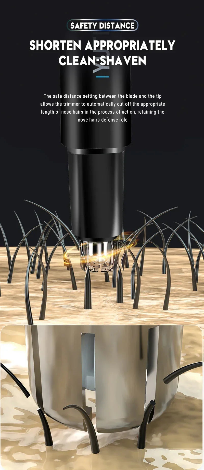 2 In 1 Electric Portable Ear And Nose Hair Trimmer Clipper 2024 Professional Painless Portable Eyebrow For Men