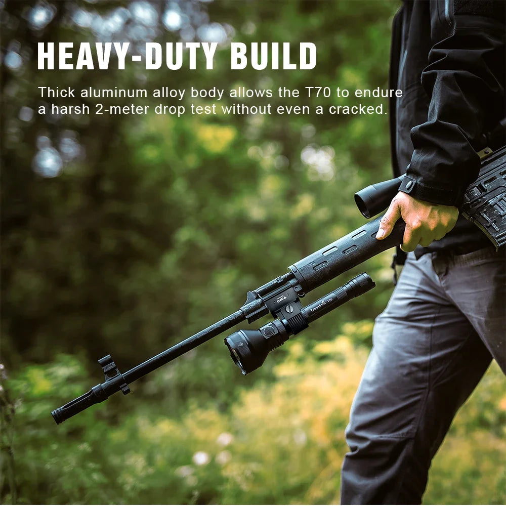 Trustfire T70 18650 2300lm LED Torch Hunting Flashlight Ultra Powerful Rechargeable Light Tactical Camping Lamp for Outdoor