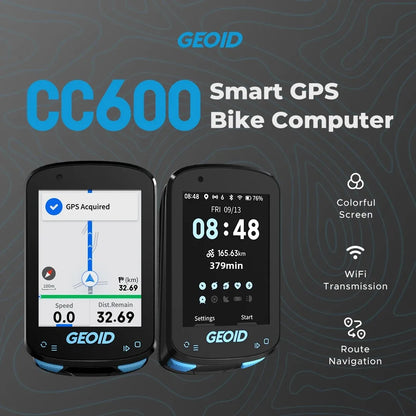GEOID CC600 Bike Computer Wireless Color Screen Bicycle Speedometer ANT+ WIFI Cycling Speedometer IPX7 Waterproof Odometer