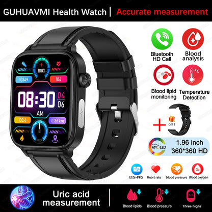 2025 New For XIAOMI ECG+PPG Blood Fat Uric Acid Health Smartwatch Men Women Heart Rate Blood Pressure Bluetooth Call Smart Watch