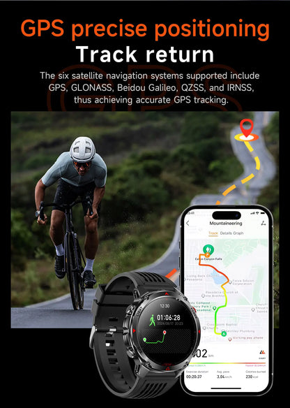 2025 New Professional GPS Sports Smart Watch Outdoor RIDE Run GPS track Swim Watchs Compass Altimeter 3ATM Sports Bracelets Men