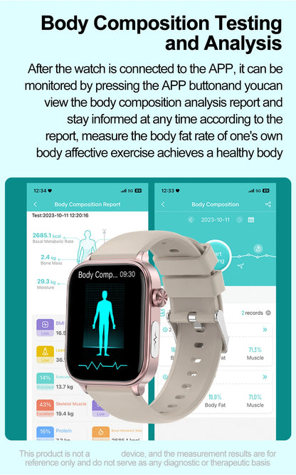 2025 New For XIAOMI ECG+PPG Blood Fat Uric Acid Health Smartwatch Men Women Heart Rate Blood Pressure Bluetooth Call Smart Watch