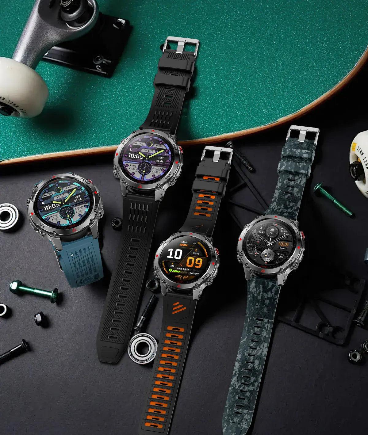 2025 New Professional GPS Sports Smart Watch Outdoor RIDE Run GPS track Swim Watchs Compass Altimeter 3ATM Sports Bracelets Men