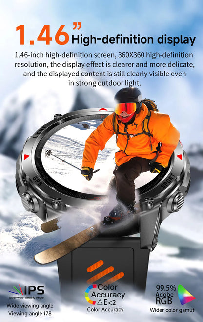 2025 New Professional GPS Sports Smart Watch Outdoor RIDE Run GPS track Swim Watchs Compass Altimeter 3ATM Sports Bracelets Men