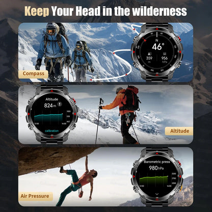 2025 New Professional GPS Sports Smart Watch Outdoor RIDE Run GPS track Swim Watchs Compass Altimeter 3ATM Sports Bracelets Men