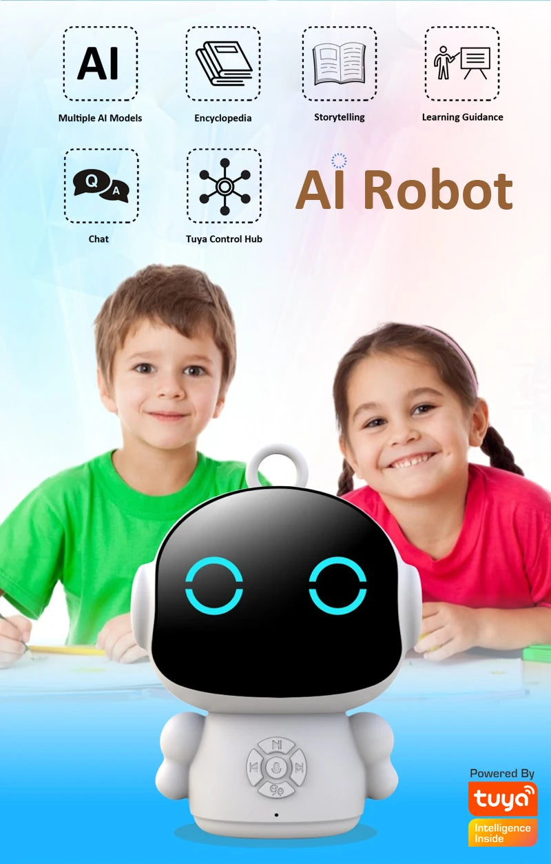 Tuya Smart AI Robot WiFi Early Education Toys for Children Speech Recognition & Voice Interactive Educational Learning Machine