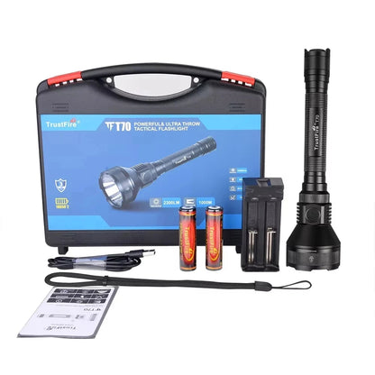 Trustfire T70 18650 2300lm LED Torch Hunting Flashlight Ultra Powerful Rechargeable Light Tactical Camping Lamp for Outdoor