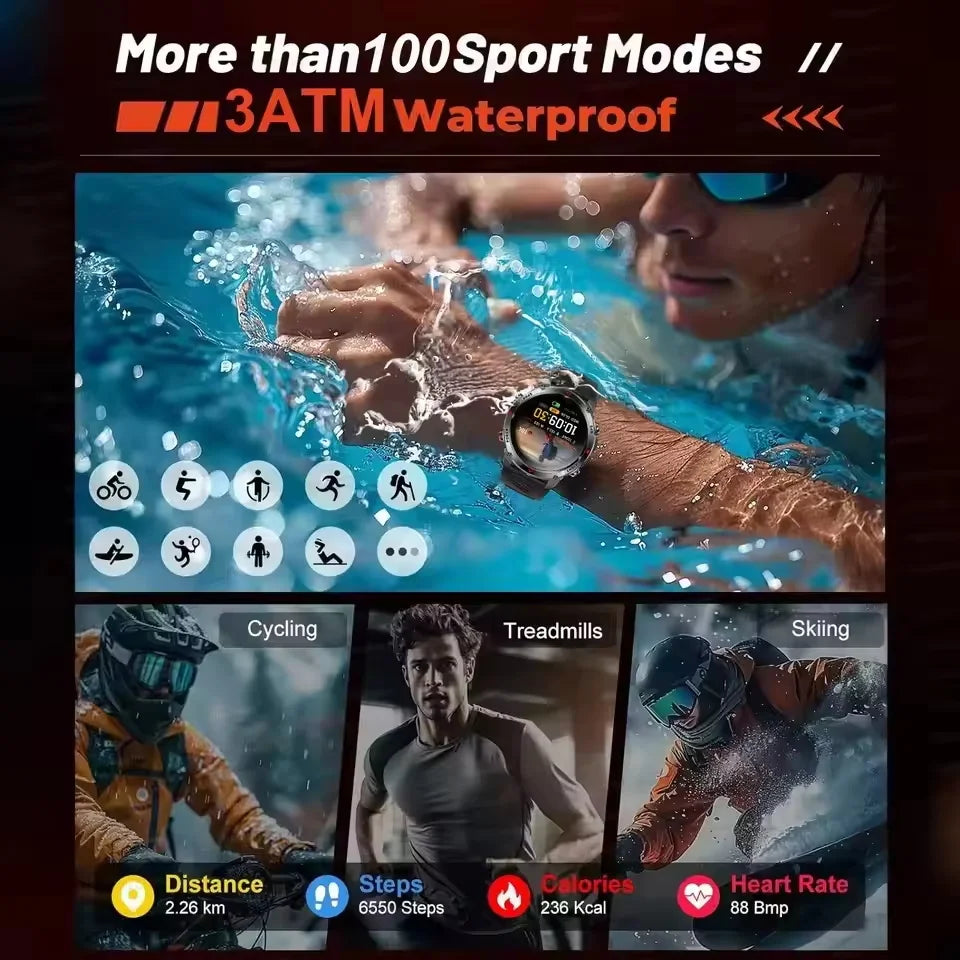 2025 New Professional GPS Sports Smart Watch Outdoor RIDE Run GPS track Swim Watchs Compass Altimeter 3ATM Sports Bracelets Men