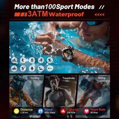 2025 New Professional GPS Sports Smart Watch Outdoor RIDE Run GPS track Swim Watchs Compass Altimeter 3ATM Sports Bracelets Men