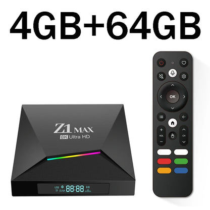Z1 Max TV Box Android 15 iptv Allwinner H618 Quad Core 4G 5G Dual WiFi HD 8K 4K Media Player BT 5.0 Support Voice remote TV Box