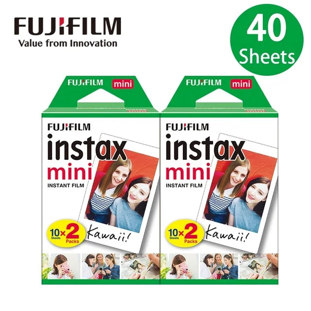 Fujifilm Instax Mini Film White Edge 10 20 40 60 80 100 Sheets For FUJI Instant Photo Camera Mini 12/11 Mini 9 8 7s 70 EVO Link